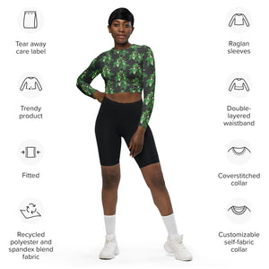 Recycled long-sleeve crop top