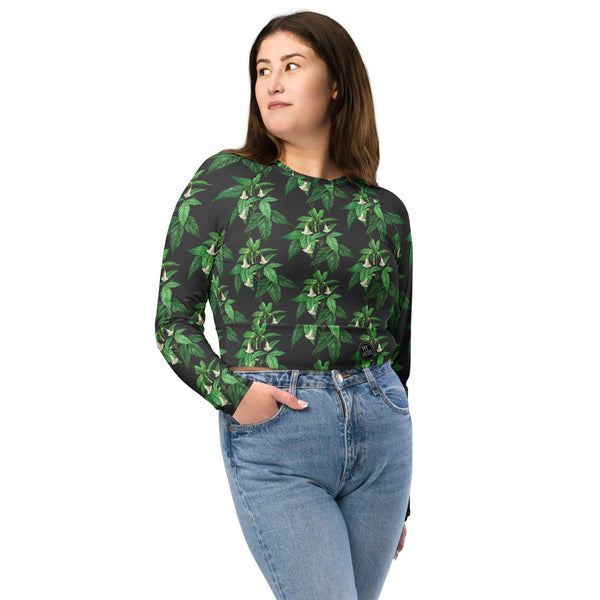 Recycled long-sleeve crop top