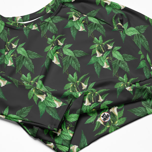 Recycled long-sleeve crop top