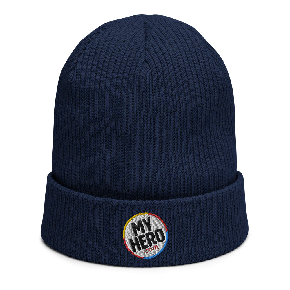 Beanie with Awareness! An Organic ribbed Hero!